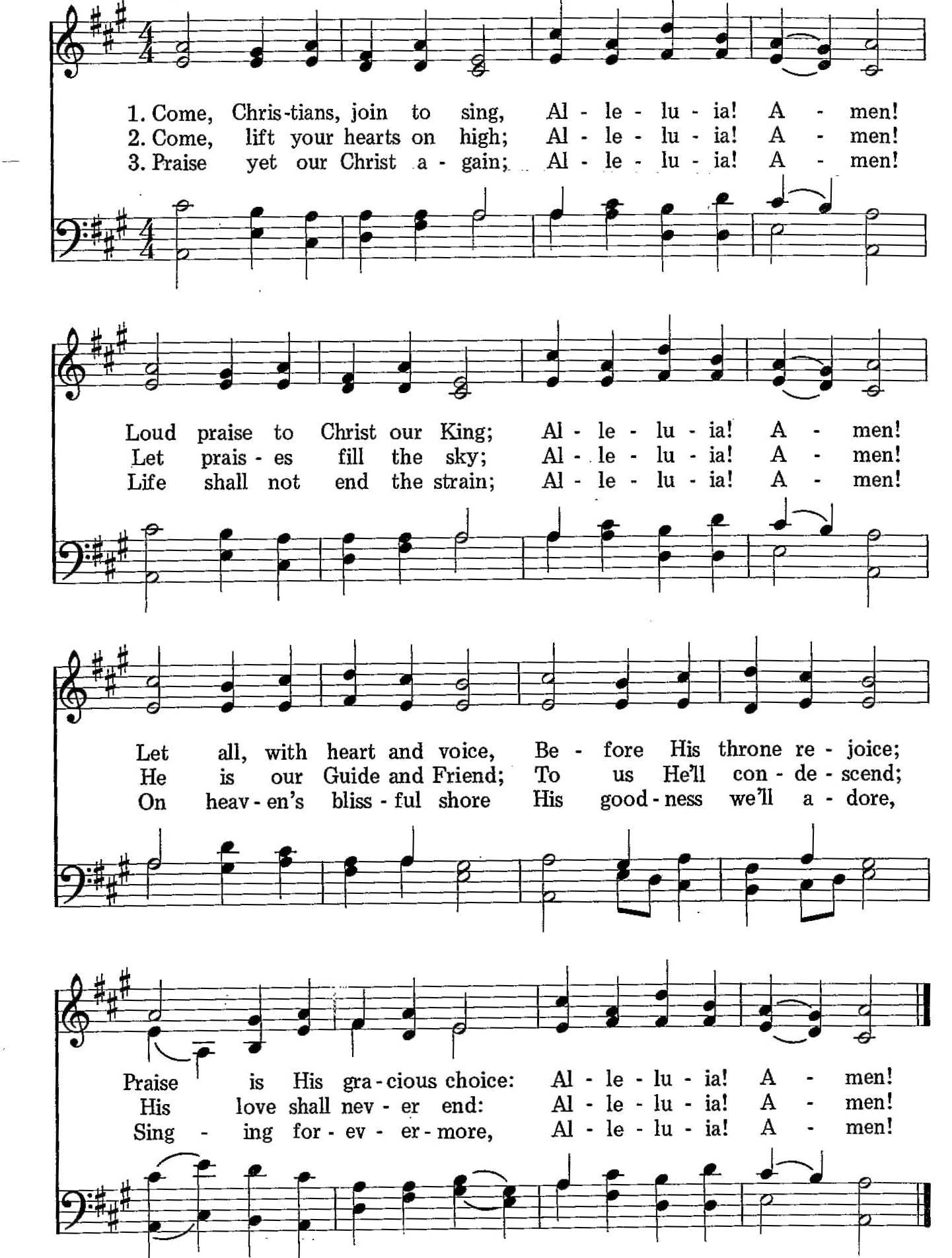 010 – Come, Christians, Join to Sing sheet music